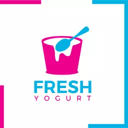 Vibrant Pink Cup Illustrating Fresh Yogurt Delight Logo Template