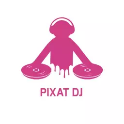 Vibrant Pink DJ Design Showcasing Turntable Enthusiasm Logo Template