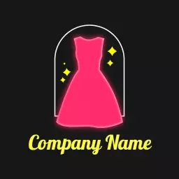 Vibrant Pink Dress Design Showcasing Neon Fashion Logo Template