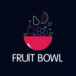 Vibrant Pink Fruit Bowl Design Featuring Fresh Fruits Logo Template