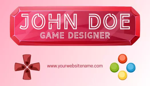 Vibrant Pink Game Designer Creative Visiting Card Template
