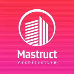 Vibrant Pink Gradient Featuring Modern Architectural Designs Logo Template