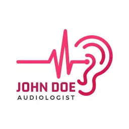 Vibrant Pink Hearing Icon Representing Doctor Audiologist Logo Template