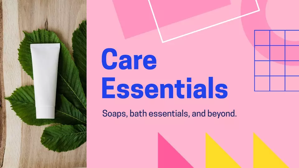 Vibrant Pink Natural Care Essentials Product Presentation Template