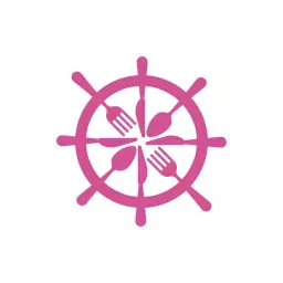 Vibrant Pink Nautical Design Perfect for Restaurant Logo Template