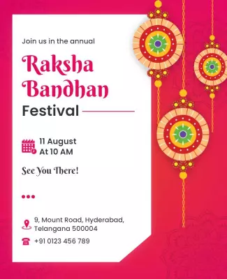 Vibrant Pink Raksha Bandhan Festival Celebration Poster Template