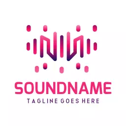 Vibrant Pink Sound Wave Design Representing Music Experience Logo Template