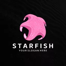Vibrant Pink Starfish Design Evoking Ocean Life Spirit Logo Template