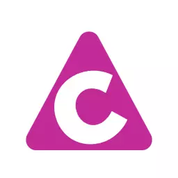 Vibrant Pink Triangle Featuring Alphabet Letter C Logo Template