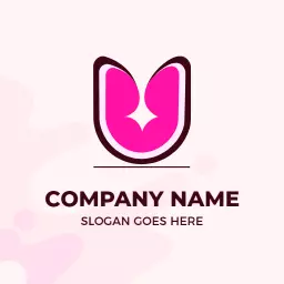 Vibrant Pink U Letter Design for Creative Branding Logo Template