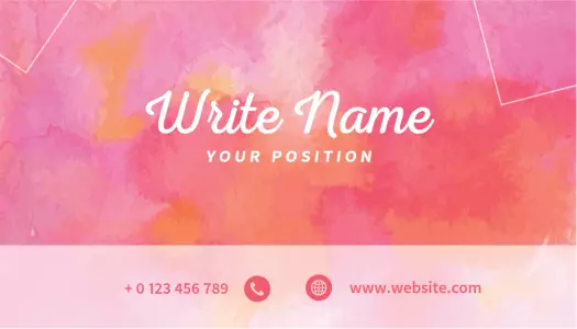 Vibrant Pink Watercolor Design for Creative Professional Business Card Template