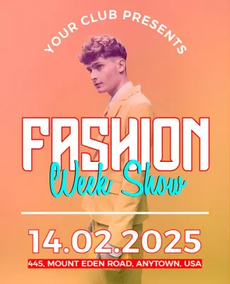 Vibrant Playful Fashion Week Show Flyer Template