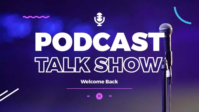 Vibrant Podcast Talk Show Announcement YouTube Thumbnail Template