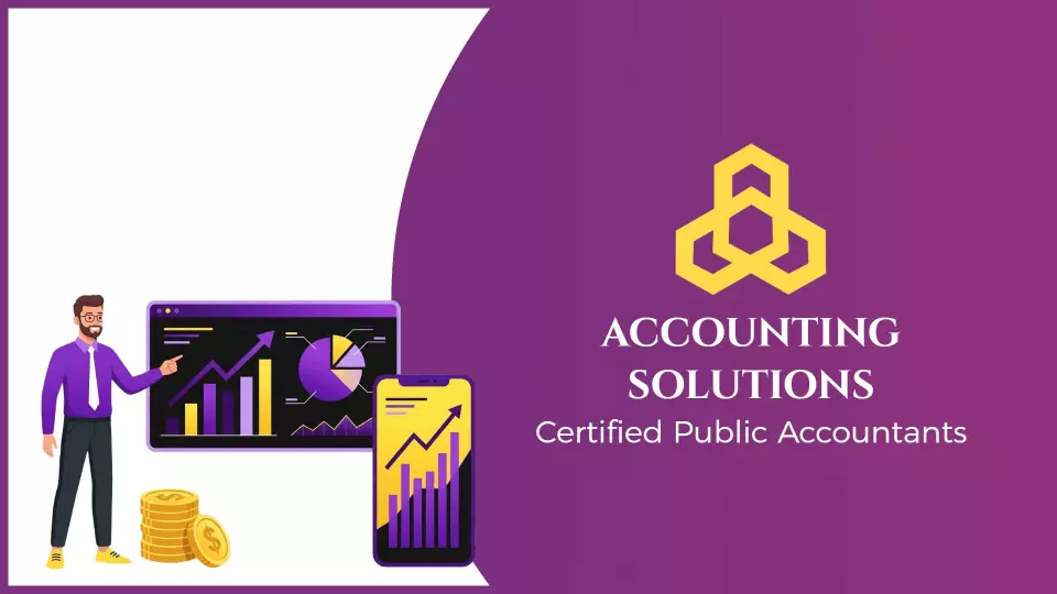 Vibrant Purple Accounting Solutions Business Presentation Template
