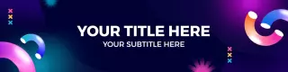Vibrant Purple and Blue Abstract Elements LinkedIn Banner Template