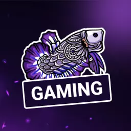 Vibrant Purple and Blue Fish Design Representing Esports Logo Template