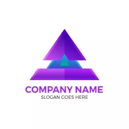 Vibrant Purple and Blue Gradient Triangle Logo Template