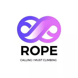 Vibrant Purple and Blue Infinite Loop Rope Climbing Logo Template