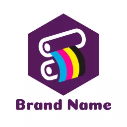 Vibrant Purple and Colorful Printer Design for Branding Logo Template