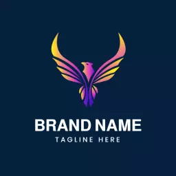 Vibrant Purple and Gold Phoenix Symbolizing Renewal Logo Template