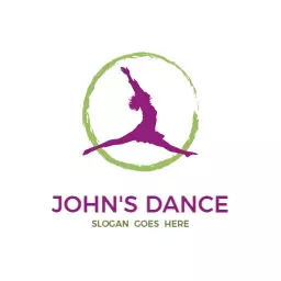 Vibrant Purple and Green Dance Logo Celebrating Movement Elegance Logo Template