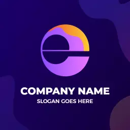 Vibrant Purple and Orange E Letter Design for Branding Logo Template
