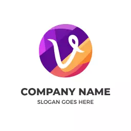 Vibrant Purple and Orange Geometric V Letter Logo Template