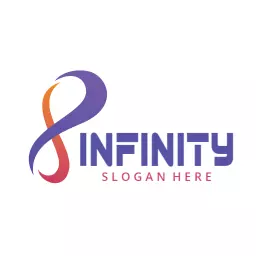 Vibrant Purple and Orange Infinity Symbol Representing Growth Logo Template