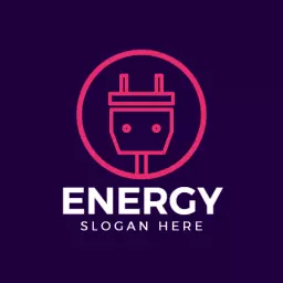 Vibrant Purple and Pink Energy Plug Design in Electronics Logo Template