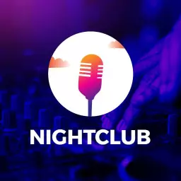 Vibrant Purple and Pink Microphone Design for Nightclub Logo Template