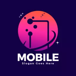 Vibrant Purple and Pink Mobile Shop Logo for Technology Lovers Logo Template