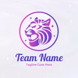 Vibrant Purple and Pink Tiger Illustration for Sports Team Logo Template