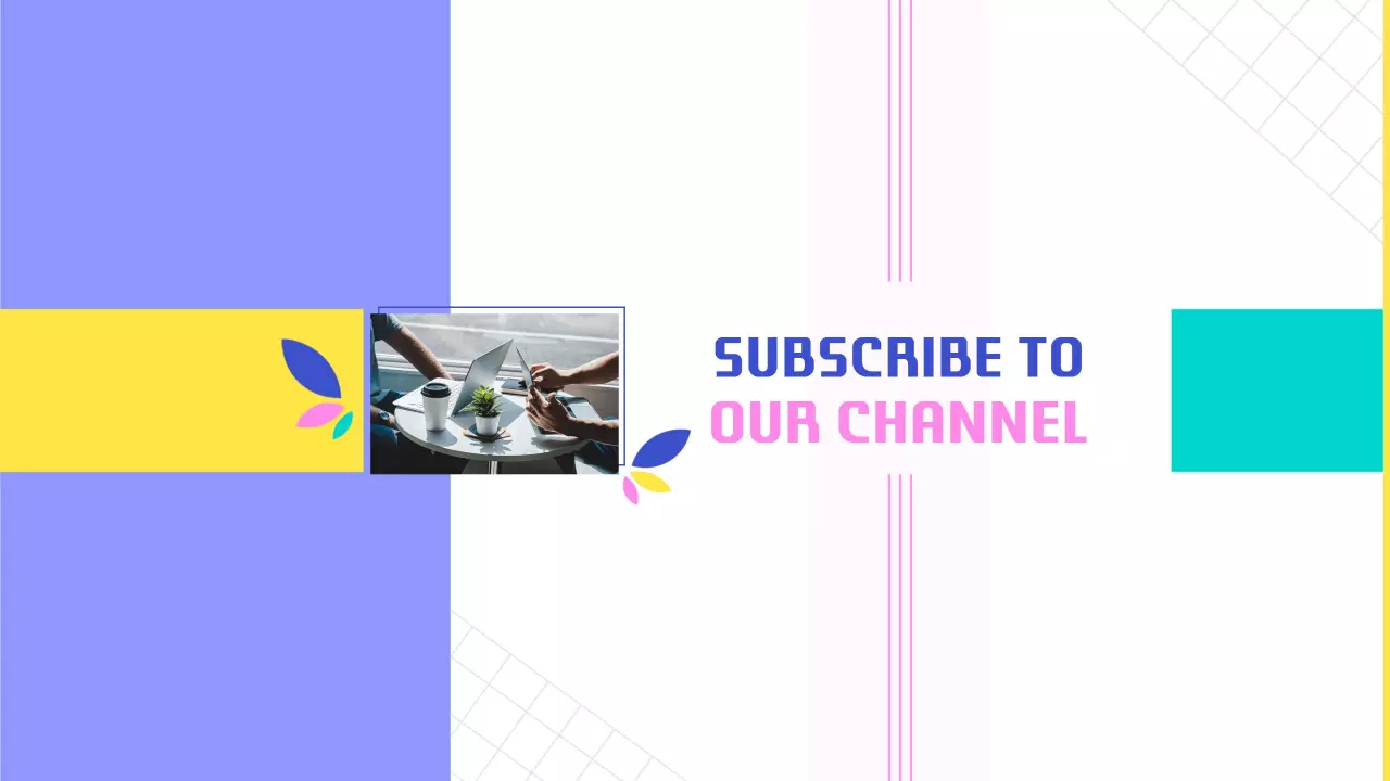 Vibrant Purple and Yellow Design for YouTube Channel Banner Template
