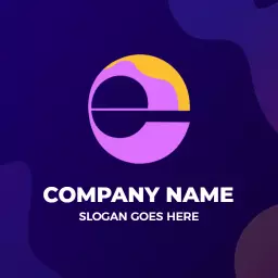 Vibrant Purple and Yellow Modern E Letter Design Logo Template