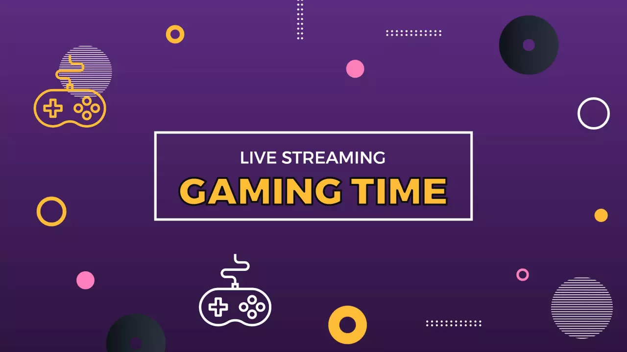 Vibrant Purple Background with Game Controllers for Gaming Banner Template
