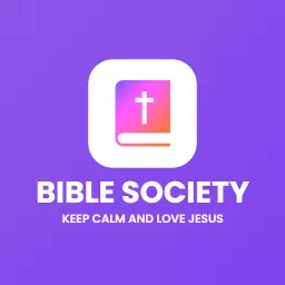 Vibrant Purple Bible Society Emphasizing Faith and Love Logo Template