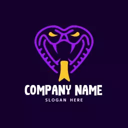 Vibrant Purple Cobra Design Capturing Snake Theme Logo Template