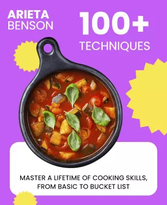 Vibrant Purple Cooking Techniques Masterclass Poster Template