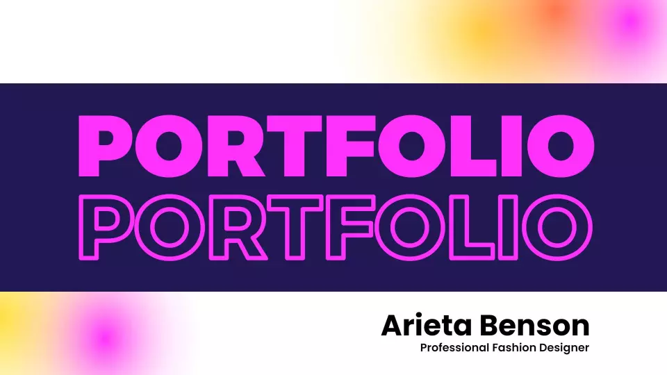 Vibrant Purple Fashion Designer Portfolio Showcase Brochure Template