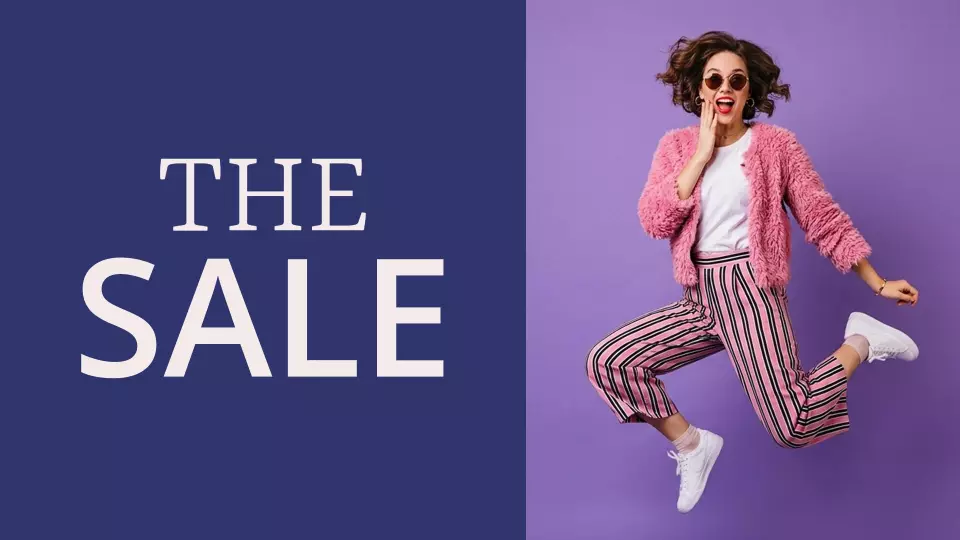 Vibrant Purple Fashion Sale Promotional Presentation Template