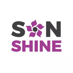 Vibrant Purple Flower Design Represents Sunshine Logo Template