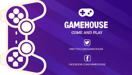 Vibrant Purple Game Controller Laser Cut Business Card Template
