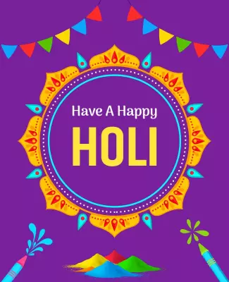 Vibrant Purple Holi Festival Celebration Poster Template