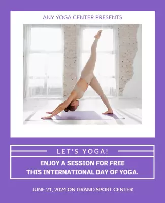 Vibrant Purple International Day of Yoga Session Poster Template