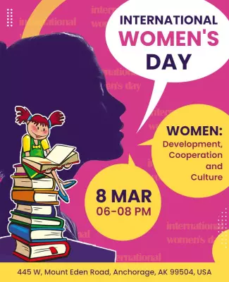 Vibrant Purple International Women's Day Celebration Poster Template