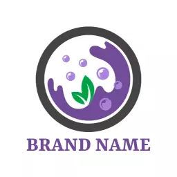 Vibrant Purple Liquid Splash Represents Refreshing Drinking Logo Template