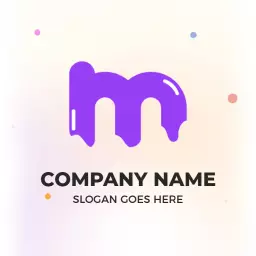 Vibrant Purple M Letter Design for Creative Branding Logo Template