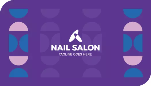 Vibrant Purple Modern Nail Art Business Card Template