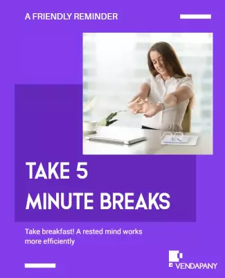 Vibrant Purple Motivational Break Reminder Poster Template