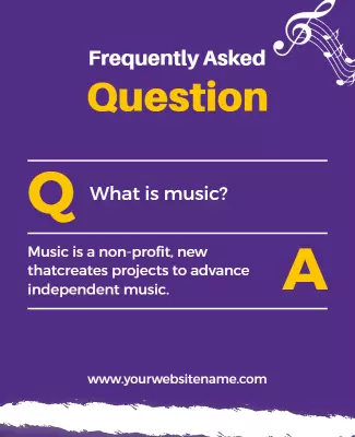 Vibrant Purple Music FAQ Information Poster Template